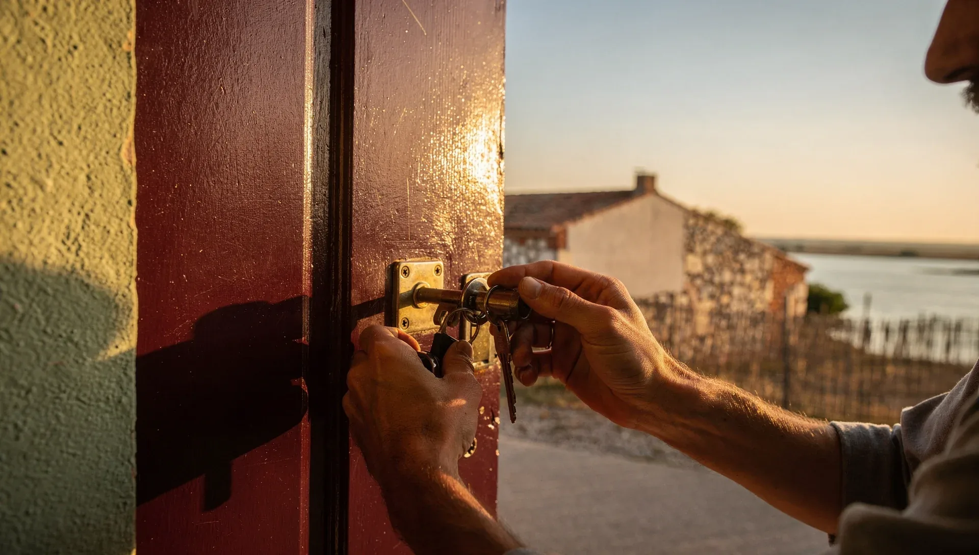 Artisan serrurier au travail sur une serrure à Torreilles